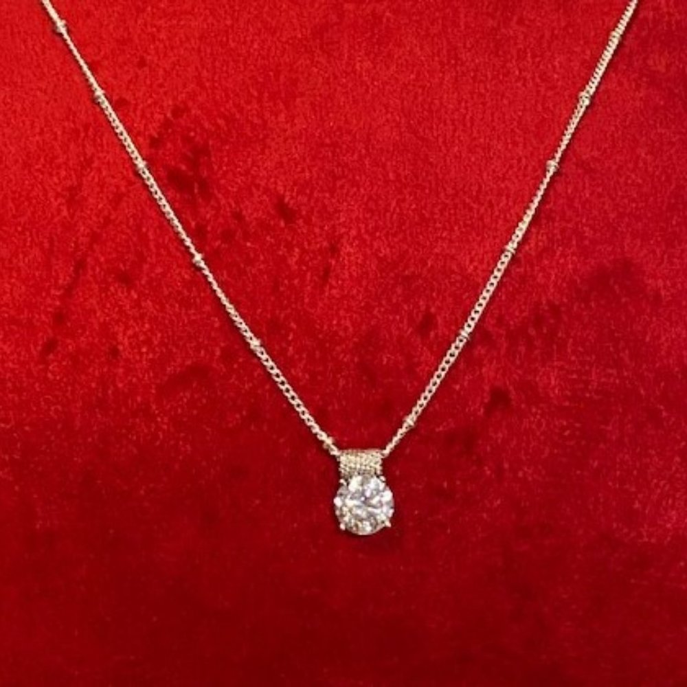 VTG CZ 925 Silver Pendant Necklace